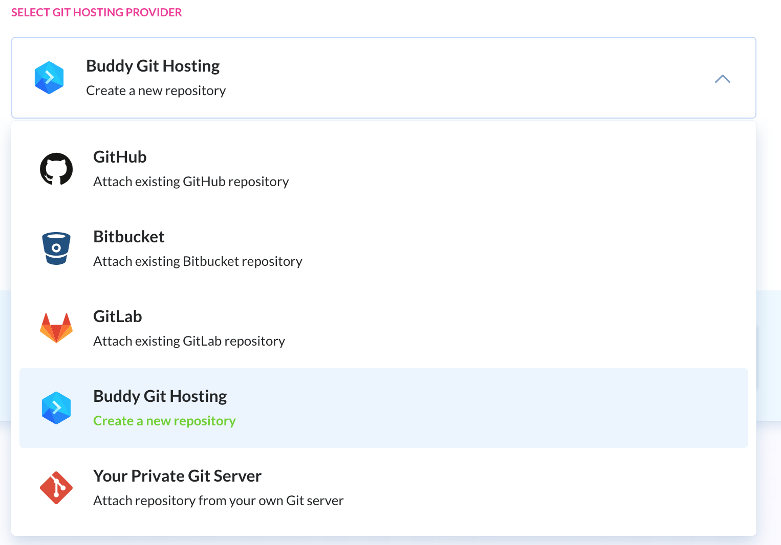 Buddy CI git hosting