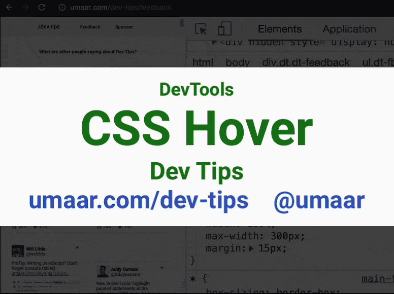 See affected nodes and matching selectors with long hover