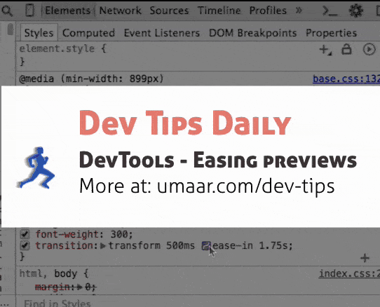 Select an animation easing to get a visual animated preview