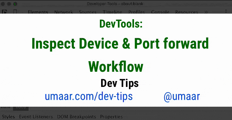 Workflow for inspecting a remote device and using port forwarding