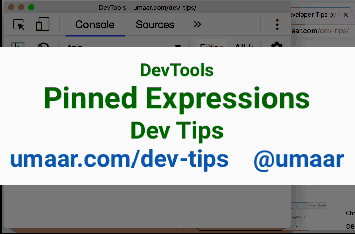 Pin your console expressions within the Console panel